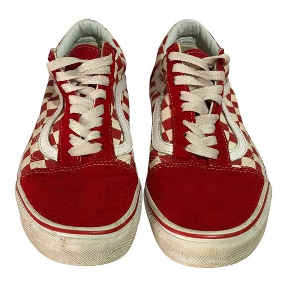 Vans Old Skool Checkerboard Red/White Women's Sneakers Size 9 Sktr - Picture 3 of 8